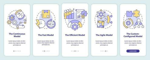 la fourniture chaîne des modèles l'intégration mobile app filtrer. industrie procédure pas à pas 5 pas modifiable graphique instructions avec linéaire concepts. interface utilisateur, ux, gui modèle vecteur