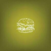 ligne art Burger vecteur illustration.