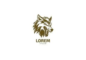 agressif Loup logo icône vecteur silhouette