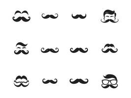 moustache ensemble logo vecteur icône de moustache