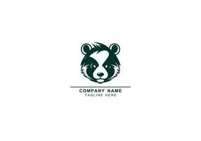 moderne professionnel grisonnant ours ou Panda logo vecteur icône