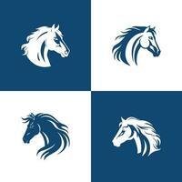 cheval coloré minimal logo ensemble les chevaux. vecteur illustration
