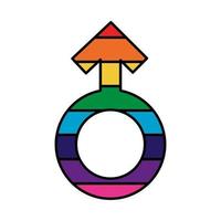 drapeau de sexe masculin gay avec des couleurs arc-en-ciel vecteur