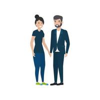 couple de conception de dessin animé femme et homme vecteur