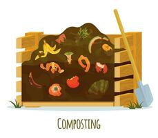 compost le compostage plat composition vecteur