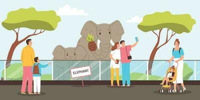 éléphants dans zoo illustration vecteur