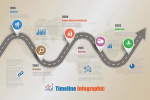 icônes d & # 39; infographie de chronologie de carte routière d & # 39; entreprise conçues pour le modèle de fond abstrait. pages Web de processus de diagramme moderne d'élément, graphique de présentation de données de marketing numérique de technologie vecteur