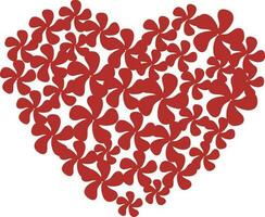 magnifique la Saint-Valentin carte avec rouge floral cœur. vecteur