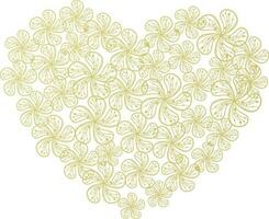 la Saint-Valentin carte avec Jaune floral cœur. vecteur