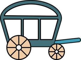 plat illustration de une wagon. vecteur
