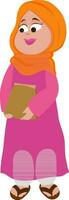 dessin animé personnage de musulman femme. vecteur
