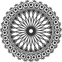 noir et blanc illustration de floral mandala. vecteur