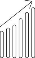 noir ligne art croissance graphique avec La Flèche. vecteur