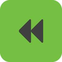 rembobiner bouton icône dans vert Contexte pour multimédia. vecteur