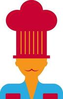 personnage de chef portant rouge et Orange chapeau. vecteur