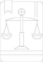 ligne art illustration de Justice échelle sur serment. vecteur