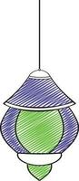 pendaison lanterne fabriqué par ligne art illustration. vecteur