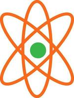 atomique structure dans Orange et vert couleur. vecteur