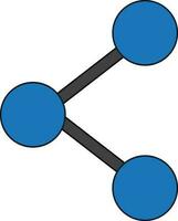 symbole de partager icône dans Couleur avec accident vasculaire cérébral pour multimédia cocept. vecteur