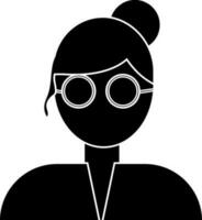 personnage de femme portant lunettes. vecteur