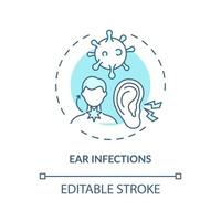 icône de concept d & # 39; infections de l & # 39; oreille vecteur