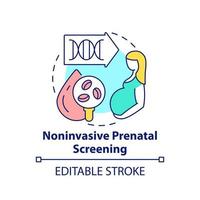 icône de concept de dépistage prénatal non invasif vecteur