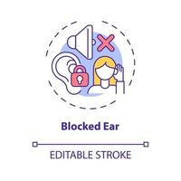 icône de concept oreille bloquée vecteur
