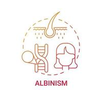 icône de concept dégradé rouge albinisme vecteur