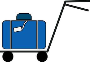 bagage chariot avec valise. vecteur