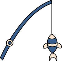 pêche barre icône dans pêche et bleu couleur. vecteur