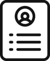 CV ou document icône dans ligne art. vecteur