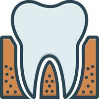 Couleur icône pour parodontie vecteur
