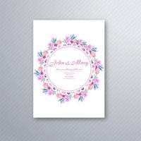 Modèle de carte floral décoratif de belle invitation de mariage des vecteur