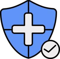 approuver médical bouclier icône dans bleu et gris couleur. vecteur