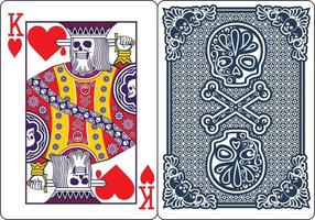 cartes à jouer exclusives au poker squelette vecteur