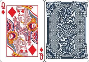 cartes à jouer exclusives au poker squelette vecteur