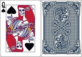 cartes à jouer exclusives au poker squelette vecteur