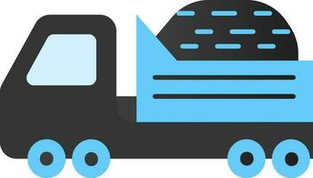 illustration de déverser un camion icône dans gris et bleu couleur. vecteur