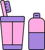 isolé brosse à dents titulaire icône dans rose et violet couleur. vecteur