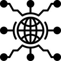 solide icône pour global la mise en réseau vecteur