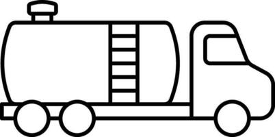 plat style pétrolier un camion icône dans ligne art. vecteur