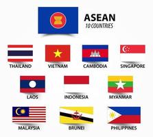 drapeau de l'association asean des nations asiatiques du sud-est vecteur