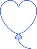 cœur en forme de ballon icône dans bleu et blanc couleur. vecteur