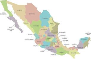 vecteur carte de Mexique avec Régions ou ou États et administratif divisions. modifiable et clairement étiqueté couches.