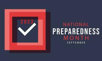 septembre est nationale préparation mois. arrière-plan, bannière, carte, affiche, modèle. vecteur illustration.