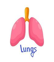 poumons. vecteur brillant isolé illustration avec caractères.
