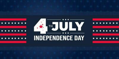 4e de juillet uni États indépendance journée fête promotion La publicité arrière-plan, affiche, carte ou bannière modèle avec américain drapeau et typographie. indépendance journée Etats-Unis de fête décoration. vecteur