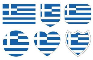 grec drapeau dans conception forme ensemble. drapeau de Grèce dans conception forme ensemble. vecteur