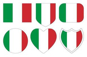 italien drapeau dans conception forme ensemble. drapeau de Italie dans conception forme ensemble. vecteur