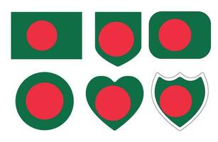 drapeau de bangladesh dans conception forme ensemble vecteur